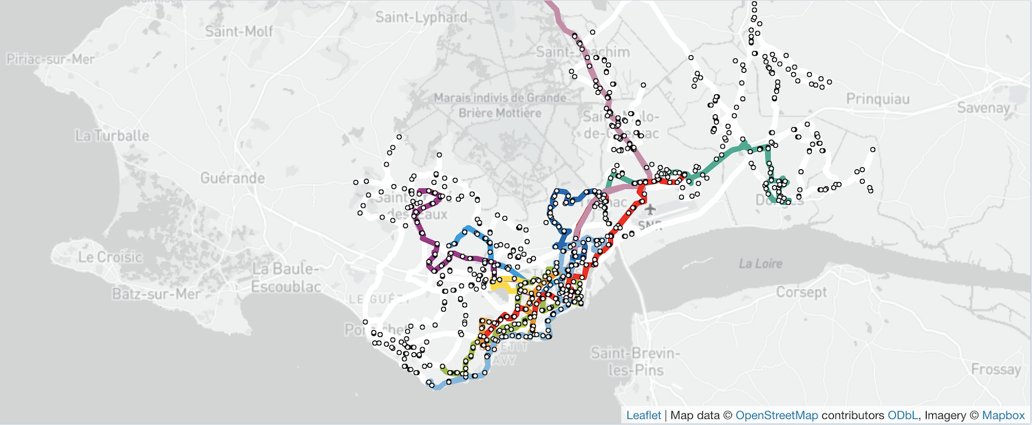 Sample map of transports